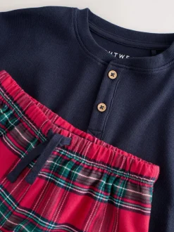 Motif écossais rouge - Pyjama court de Noël assorti pour la famille (5-16ans)
