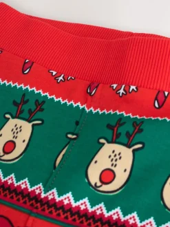 Motif jacquard rouge - Pyjamas de Noël Se blottir simple (9mois-10ans)