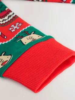 Motif jacquard rouge - Pyjamas de Noël Se blottir simple (9mois-10ans)