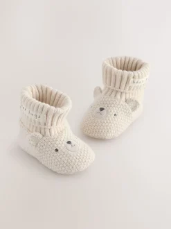 Motif ours neutre - Chaussures bottines chaussettes bébé (0-18mois)