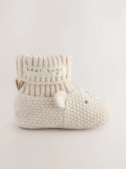 Motif ours neutre - Chaussures bottines chaussettes bébé (0-18mois)