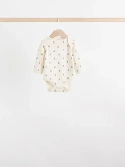 Motif ours neutre - Lot de 5 bodys à manches longues pour bébé