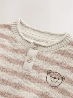 Motif ours neutre - Pull tricoté Henleys (3mths-7yrs)