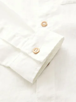 Motif uni blanc - Manches longues Lin Mix Relax! Chemises de nuit (3-16yrs)