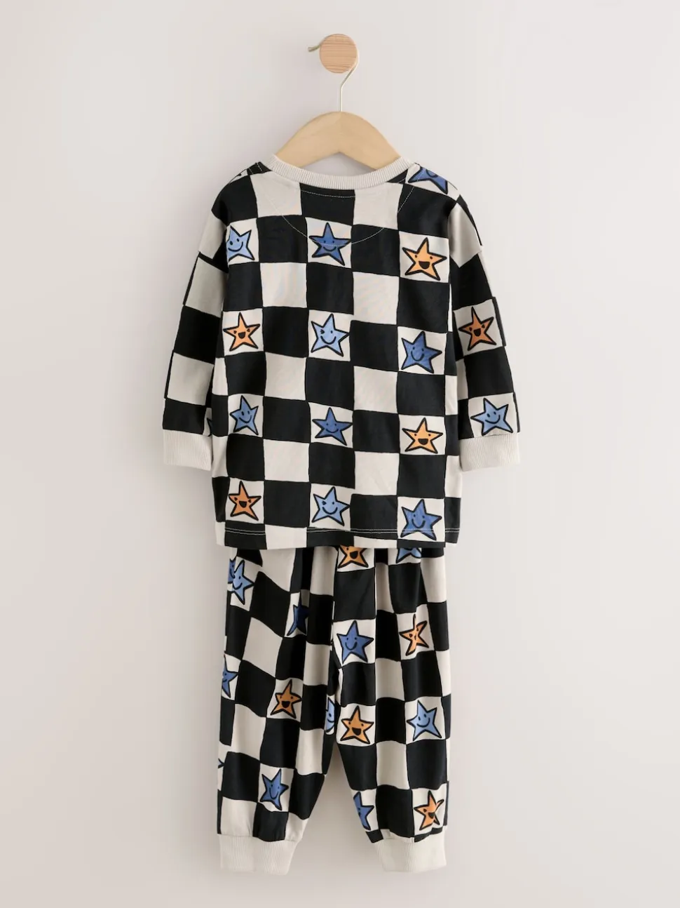 Multi Star et damier - Lot de 3 pyjamas oversize (9mois-10ans)