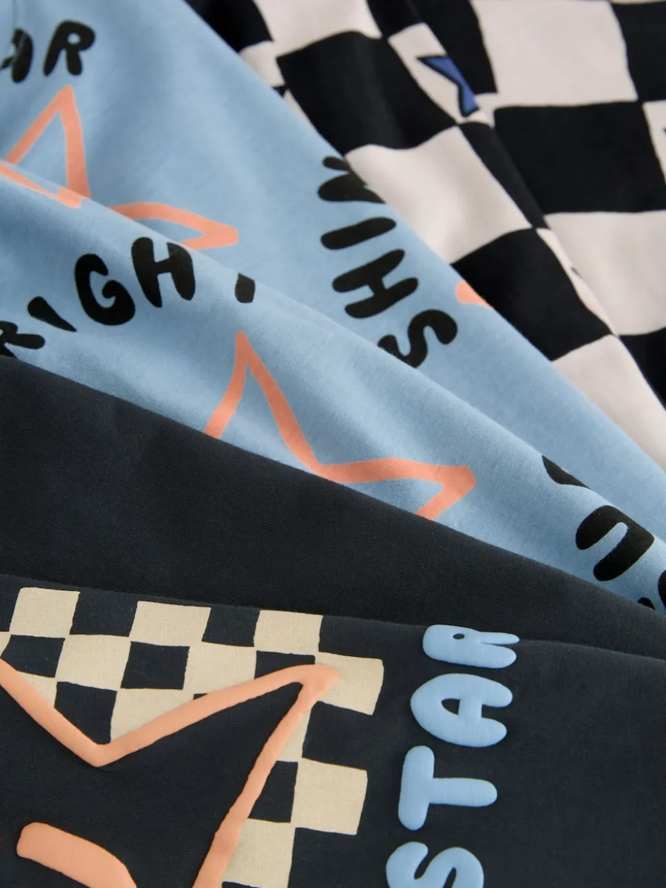 Multi Star et damier - Lot de 3 pyjamas oversize (9mois-10ans)