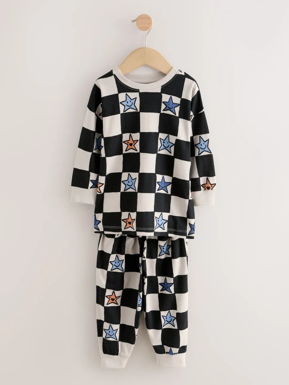 Multi Star et damier - Lot de 3 pyjamas oversize (9mois-10ans)