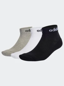 Multicolore - adidas Linear Chaussettes rembourré à la cheville 3 Lot