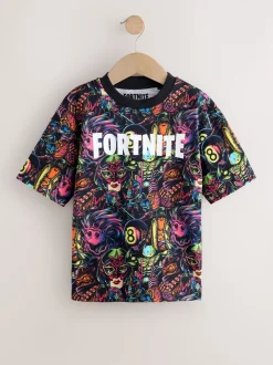 Multicolore à imprimé sur l'ensemble - T-shirt à manches courtes imprimé Fortnite (4-16ans)