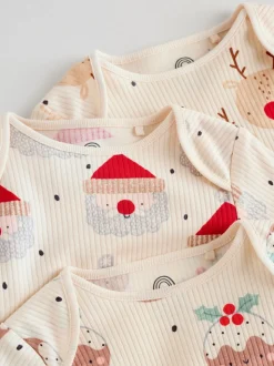 Multicolore - Lot de 3 bodys de Noël bébé