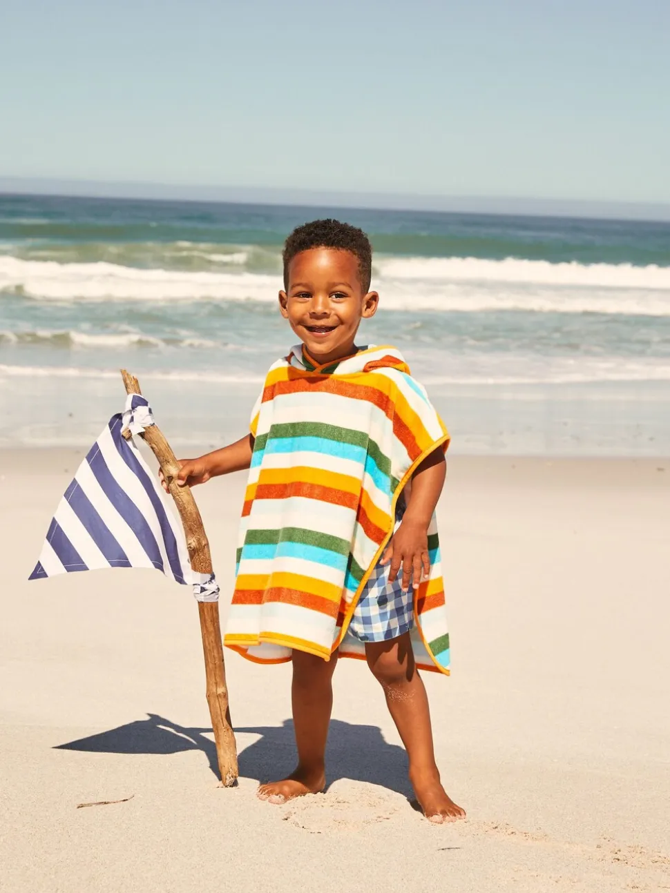 Multicolore - Poncho 100% coton éponge (9mois-6ans)