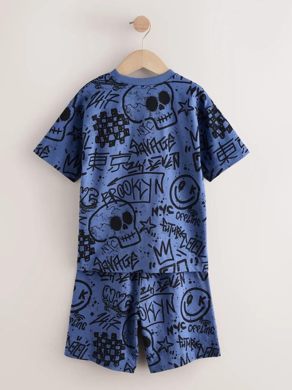 Multicolore motif graffiti - 100Pyjama court en coton % 3 Lot (4-16ans)