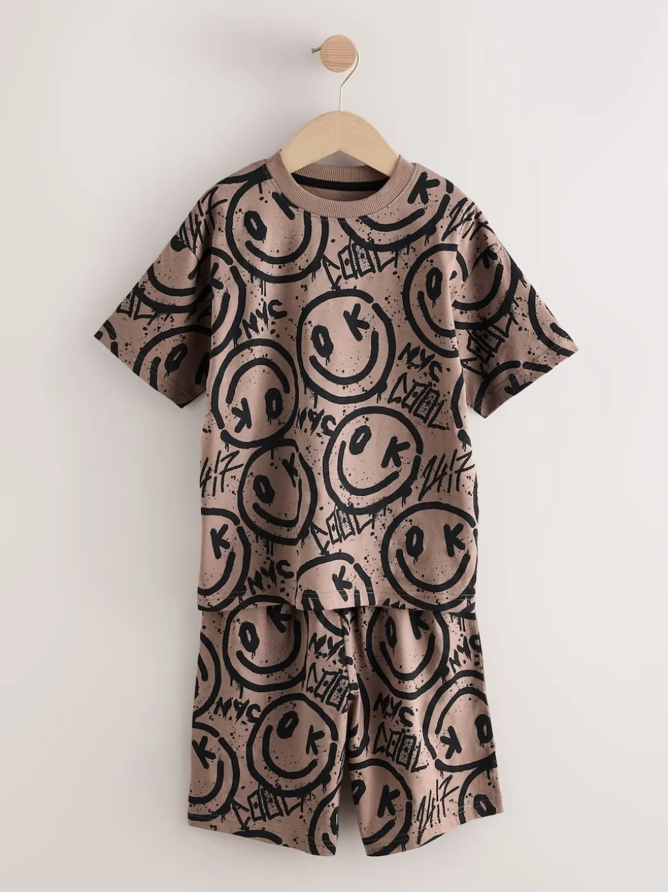 Multicolore motif graffiti - 100Pyjama court en coton % 3 Lot (4-16ans)