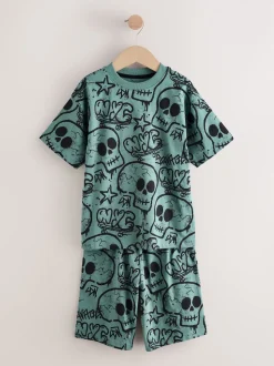 Multicolore motif graffiti - 100Pyjama court en coton % 3 Lot (4-16ans)