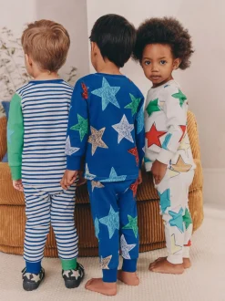 Multicolore motif étoile - Lot de 3 pyjamas Snuggle (9mois-10ans)