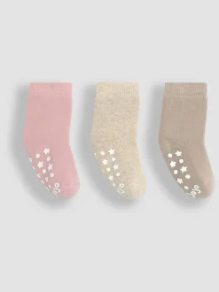 Naturel Rose - Jojo Maman Bébé Paquet de 3chaussettes très épaisses