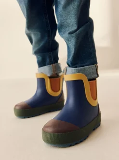 Navy Colourblock (en) - Bottines en caoutchouc avec doublure chaude