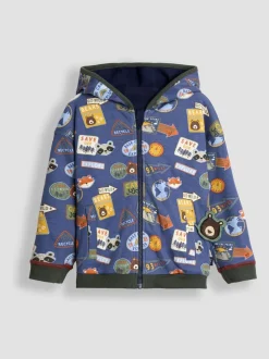 Navy Cub Club - Sweat à capuche réversible JoJo Maman Bébé Colour Block appliqué