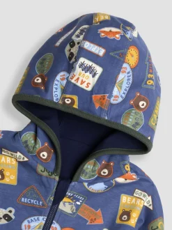 Navy Cub Club - Sweat à capuche réversible JoJo Maman Bébé Colour Block appliqué