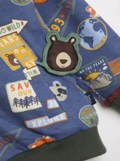 Navy Cub Club - Sweat à capuche réversible JoJo Maman Bébé Colour Block appliqué