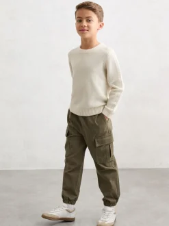 Neige - Pulls Reiss Beech en laine mérinos mélangée à détails côtelés