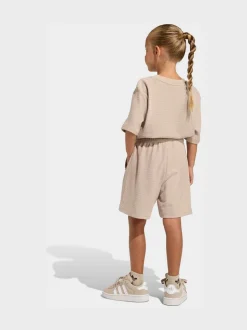 neutre - adidas Originals Ensemble T-shirt et Shorts oversize gaufrés Little Kids