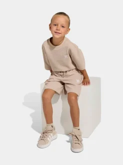 neutre - adidas Originals Ensemble T-shirt et Shorts oversize gaufrés Little Kids