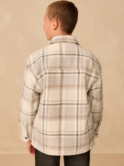 Neutre à carreaux doublé de borg - Veste-chemise doublée (3-16ans)