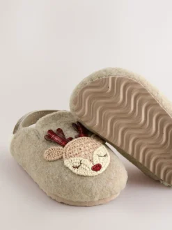 neutre - Chaussons sabots de Noël renne