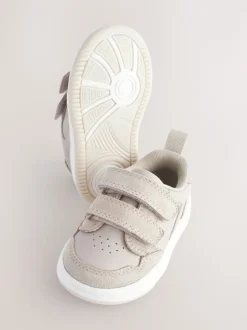 neutre - Chaussures bébé Splash en cuir à fermeture scratch