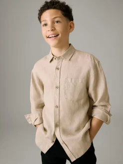 neutre - Chemise manches longues 100% lin (3-16ans)