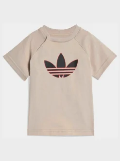 neutre - Ensemble Adidas Original avec haut à logo trèfle et Shorts pour Bébé