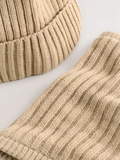 neutre - Ensemble Bonnets et snood à pompon 2 Pieces (1-16ans)