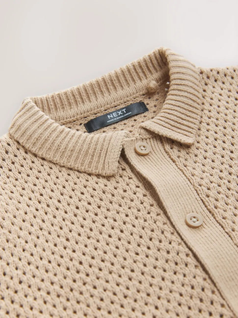 neutre - Ensemble polo et short en maille texturée boutonnée (3-16ans)