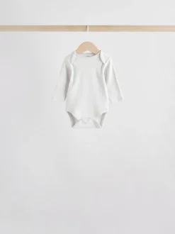 neutre - Lot de 5 bodys bébé à manches longues 100 % coton