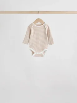 neutre - Lot de 5 bodys bébé à manches longues 100 % coton