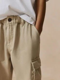 neutre - Pantalon cargo en coton tissé en sergé (3-16ans)