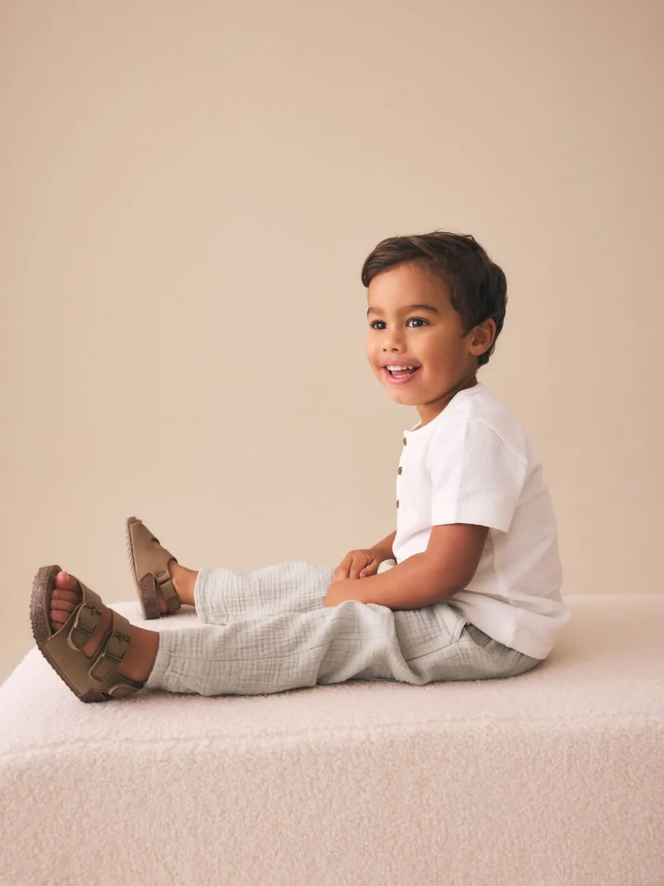 neutre - Pantalons à enfiler texturé doux (3mois-7ans)