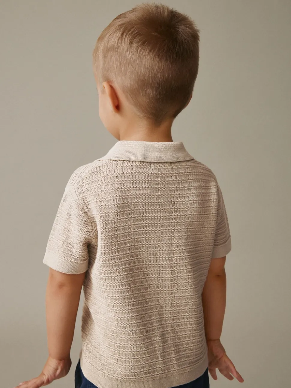 neutre - Polo en maille à manches courtes et col Revere (3mois7ans)