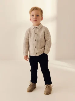 neutre - Polo texturé en maille boutonné (3mois-7ans)
