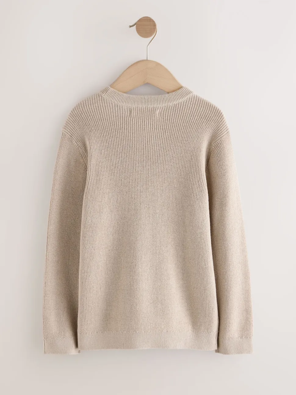 neutre - Pull en maille col rond en coton (3-16ans)
