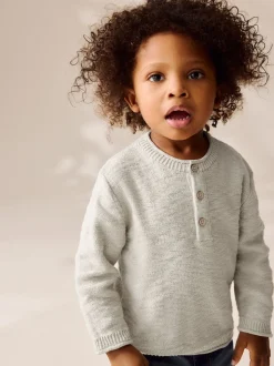 neutre - Pull tricoté Henleys (3mths-7yrs)