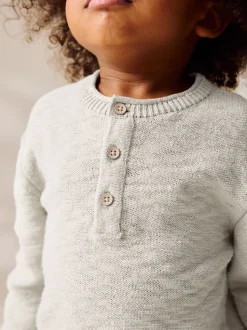 neutre - Pull tricoté Henleys (3mths-7yrs)