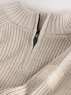 neutre - Pull utilitaire en maille à col zippé (3-16ans)