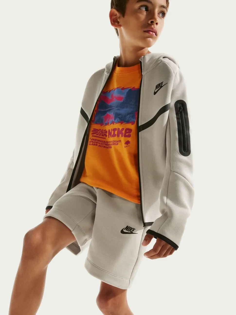 neutre - Short Nike Tech en molleton