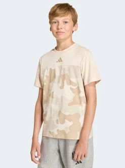 neutre - T-shirt adidas Essentials Camo en coton pour enfant