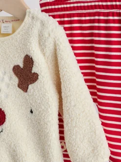 Neutre motif renne - Ensemble haut et legging bébé en polaire (0mois-2ans)