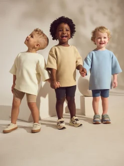 Neutre multicolore - Lot de 3 t-shirts texturés à manches courtes et shorts cyclistes (3mois7ans)