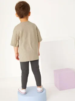 Neutre surdimensionné - Ensemble Manches courtes  100% coton - T-shirt et Leggings (3mths-7yrs)