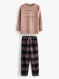 Neutre/Noir - Lot de 3 pyjamas tissés à carreaux (3-16ans)